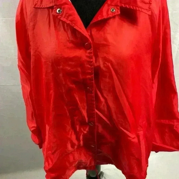 Vintage Sears Men's Snap-Up Windbreaker Size Large Or XL See Measurements Red - Picture 2 of 6